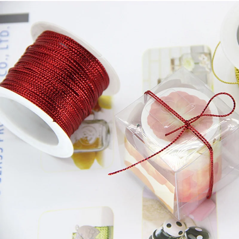 

20m Simple Gift Wrapping Rope Tag Rope Round Core Rope Red Gold Silver Festive Party Supplies