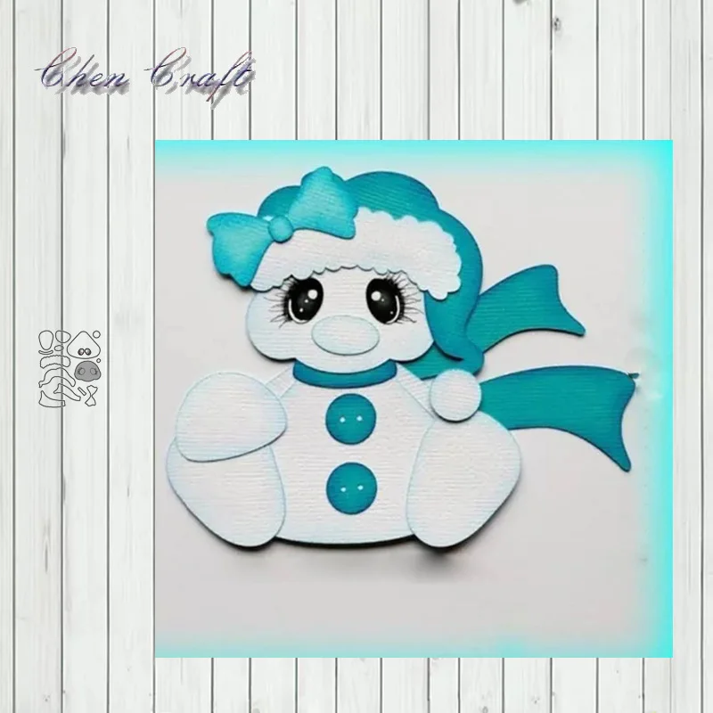 Милый снеговик металлический прорезной трафарет для окраски альбом для скрапбукинга тиснение для подарочной карты изготовление рукоделия Новинка