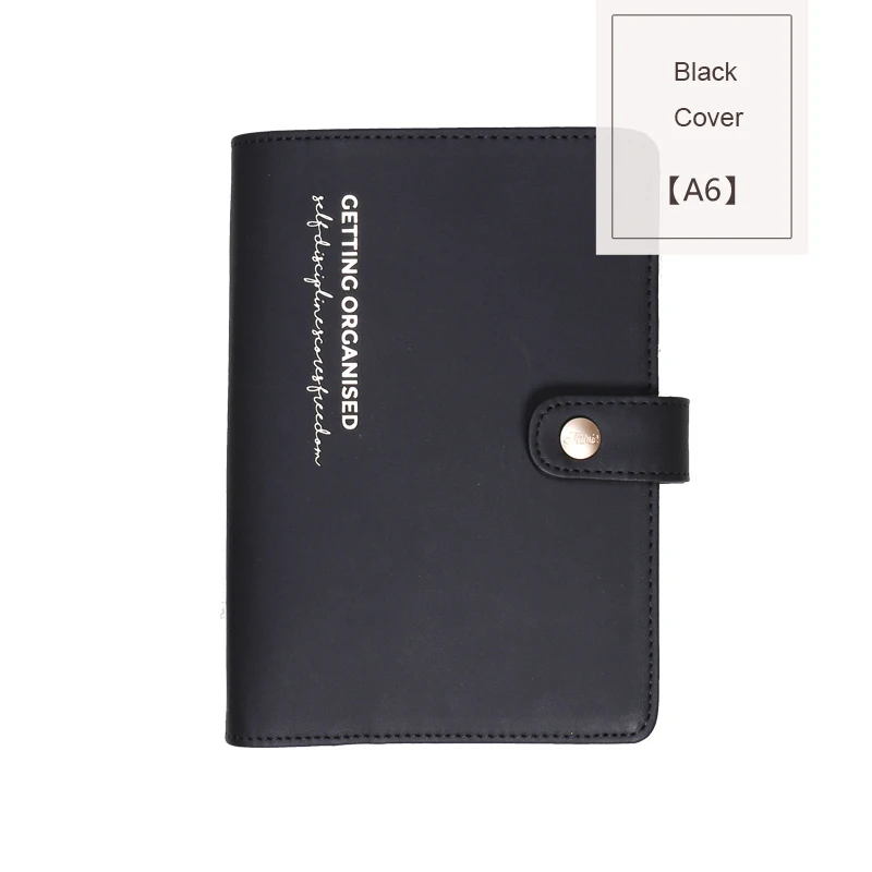 Японский Организатор портативный A6 планировщик Органайзер 15 мм кольцо персональный ноутбук дневник Ретро Цветные канцелярские принадлежности Школьные принадлежности - Цвет: Black only cover