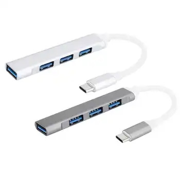

4-Port USB 3.0 Hub Multi-Function Type C Splitter Extender Dock Adapter OTG PC New
