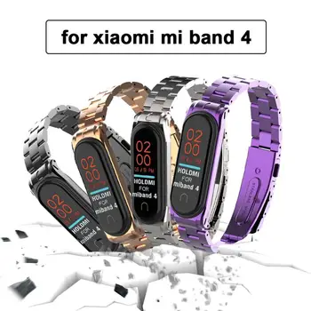 

For Xiaomi Mi Band 4 Metal Watch Band Stainless Steel Wrist Strap Waterproof Durable Smart Bracelet Replaceable Watch Straps
