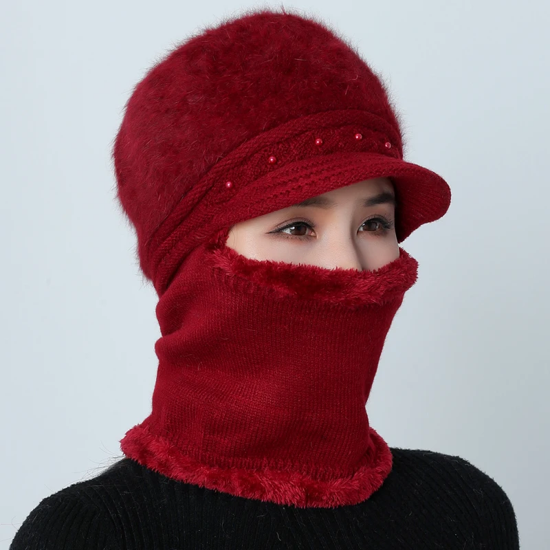 Зимние шапки Skullies Beanies, шляпа для мамы, бини для женщин, шерстяной шарф, шапки, Балаклава, маска, капот, вязанные шапки в полоску