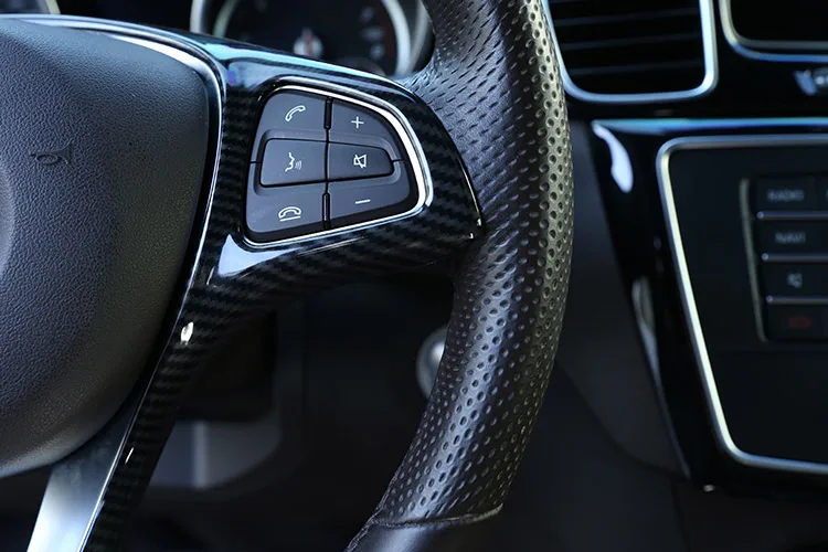 Углеродное волокно стиль ABS для Mercedes benz C E GLC CLA GLA класс W205 W213 X253 C117 X156 украшение рулевого колеса автомобиля рамка отделка