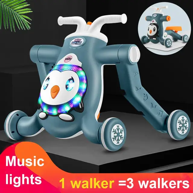 Baby Walker Kids Ride-On Toy Infant Three In One Multi Function Walker Trolley Scooter Baby Scooter Tricycle Car For Children 4