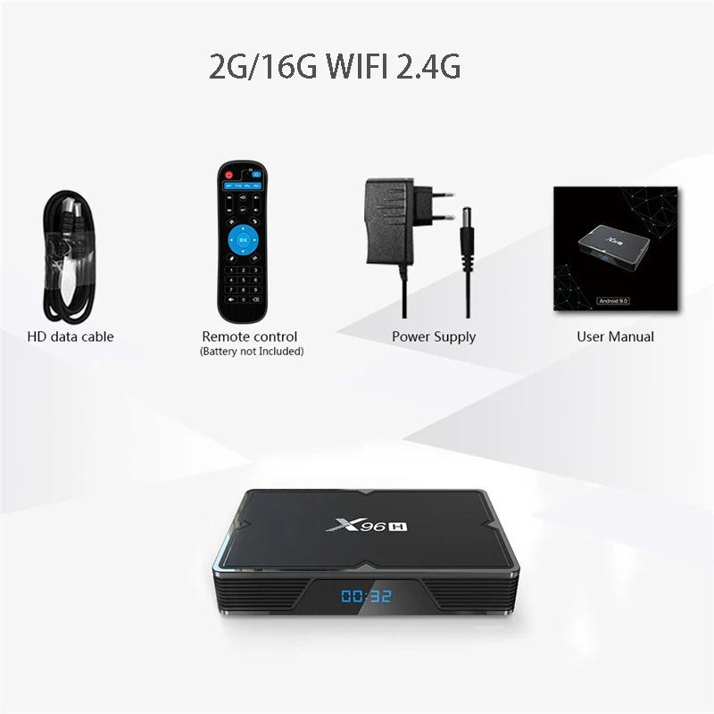 X96H Smart tv Box Android 9,0 16 ГБ 32 ГБ 64 Гб WiFi Bluetooth Google Play Smart Android медиасервер телеприставка - Цвет: 16G WIFI 2.4G