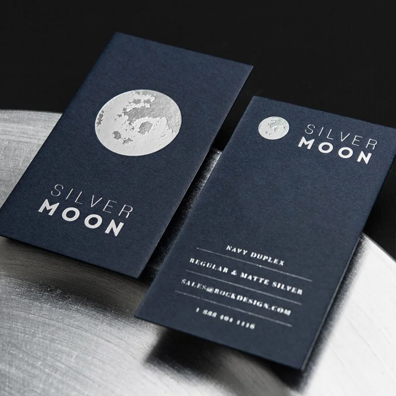 silver embossed business cards