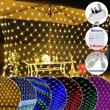 

New 220V Net Mesh Lights Fairy Garland Wedding Christmas String Light Waterproof Holiday Multi Outdoor Garden Decor Lamps