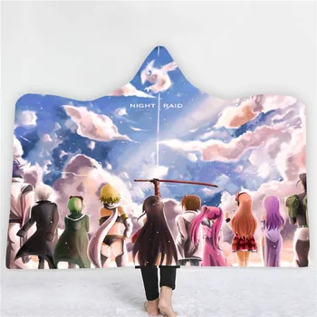

Warm Sherpa Fleece Blanket Akame ga Kill Anime Plush Throw Blanket on Sofa Bed Teens Wearable Hooded Throw Wrap for Home Travel