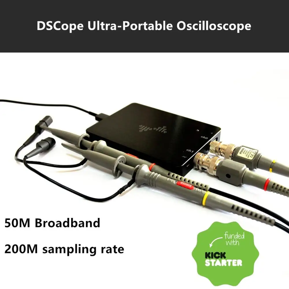 Ультрапортативный осциллограф DSCope 50 м полоса пропускания 200 двухканальный