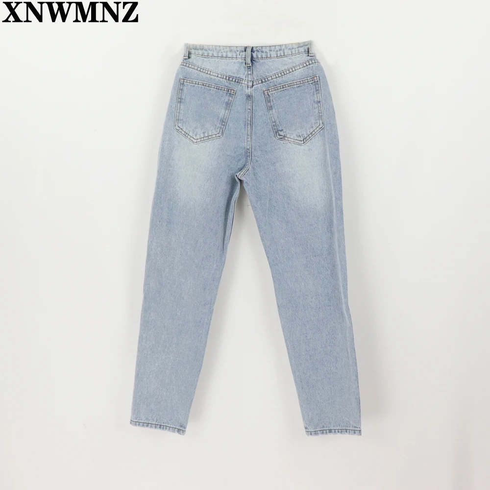 Vintage mom jeans high waisted jeans woman ripped boyfriend jeans for women korean style  distressed jeans blue denim pants