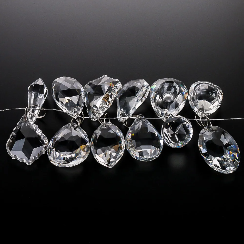 24 шт. хрустальные подвески висячие люстры украшения дисплей прозрачный