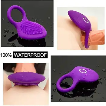Penis Ring Vibrating Clitoris Stimulator G Spot Sex Toys For Couple Vibro Delay Lick Vagina Orgasm Lock Fine Sleeve Vibrator 4