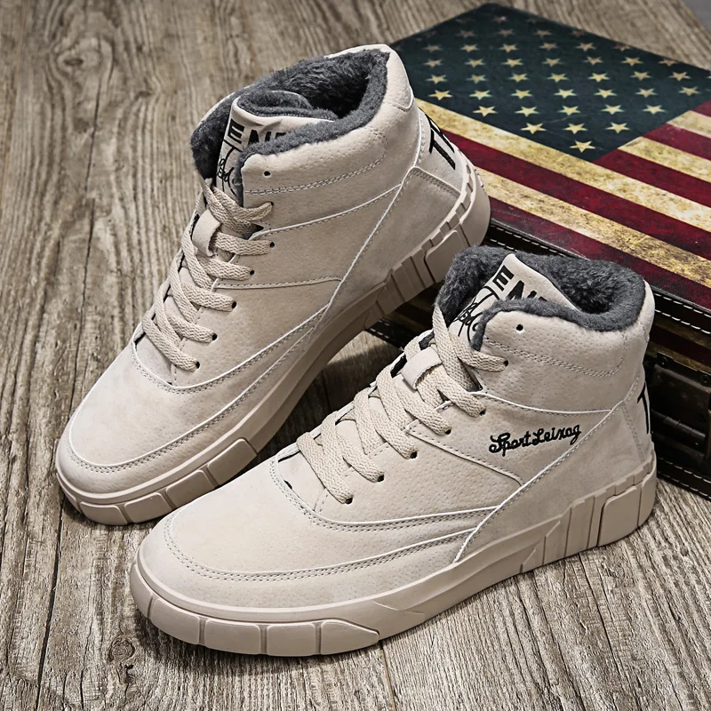 

Botas Hombre Men Boots Winter Booties Ankle Plush Warm Shoes Man Casual Sneakers Top Brand Male Footwear Adult Erkek Ayakkabi