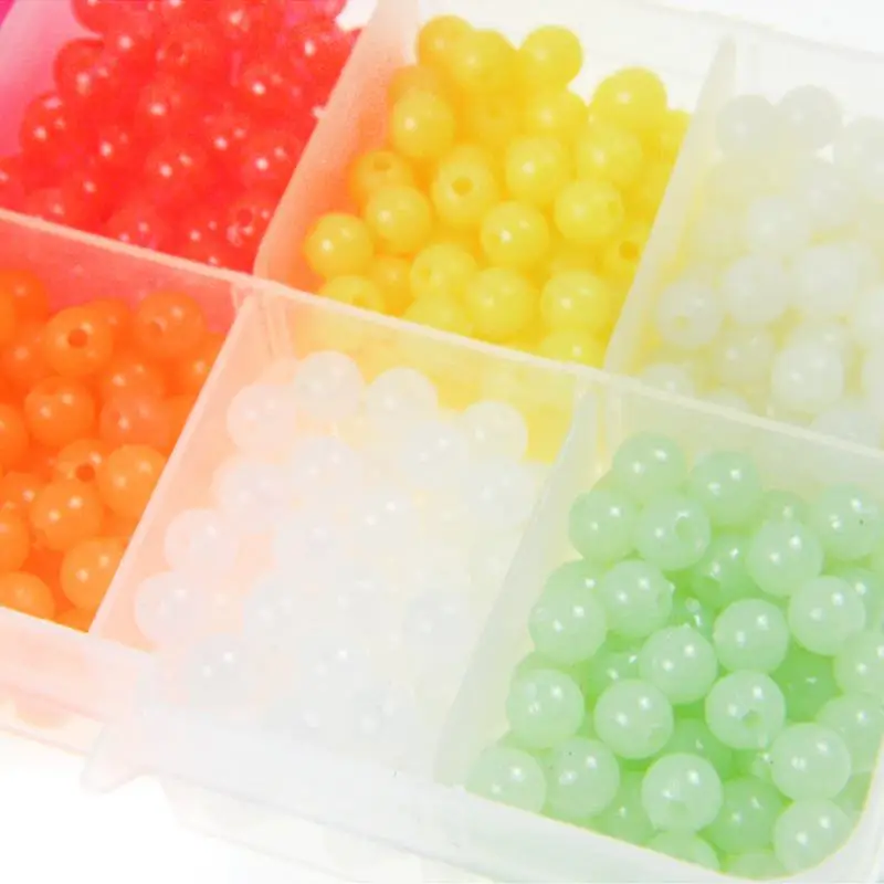 Рыболовные бусины светится в темноте 1000 шт 4 мм Пластик Круглые Светящиеся бусины для плавающие приманки рыболовные снасти приманки-бусины