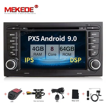 

2 Din Car Multimedia Player GPS Android 9.0 PX5 4+64G DVD Automotivo For Audi A4 S4 2002-2008 Radio WiFi DSP screen