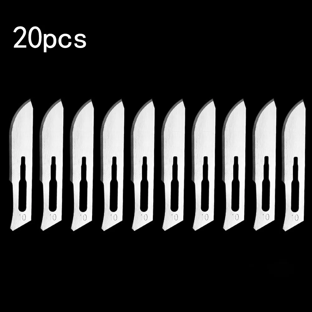 

20 Pcs Metal Engraving Blade 10# 11# 12# 15# 20# 22# 23# 24# Stainless Steel Paper Fruit Food Cut Wood Carving Blade
