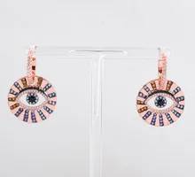 

New 1 Pair Micro Paved AAA Cubic Zirconia Female Demon Plated Gold Eye