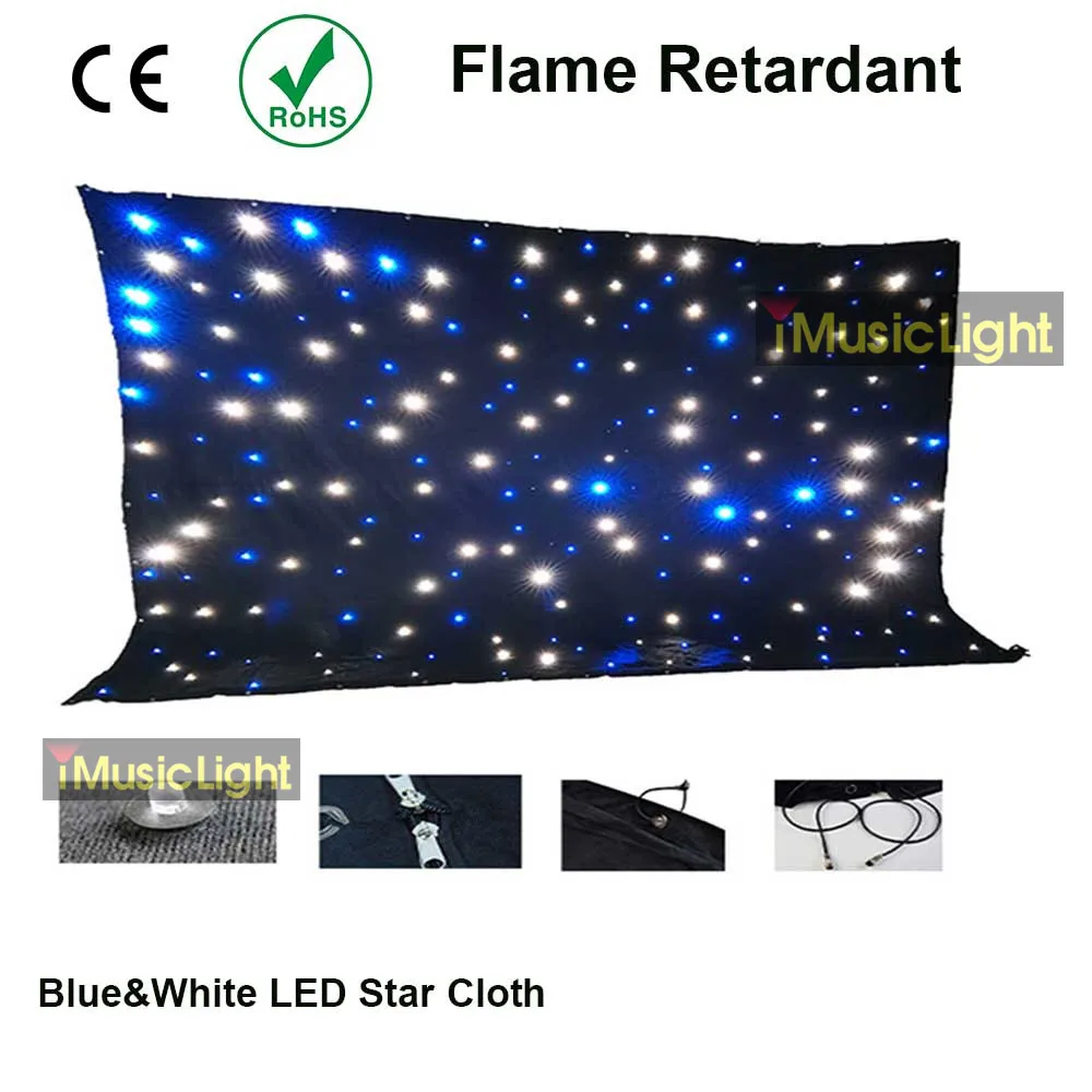 최고급 LED 백드롭 LED 스타 천 별빛 커튼 DMX512 제어 무대 펍 DJ 웨딩 이벤트 쇼용