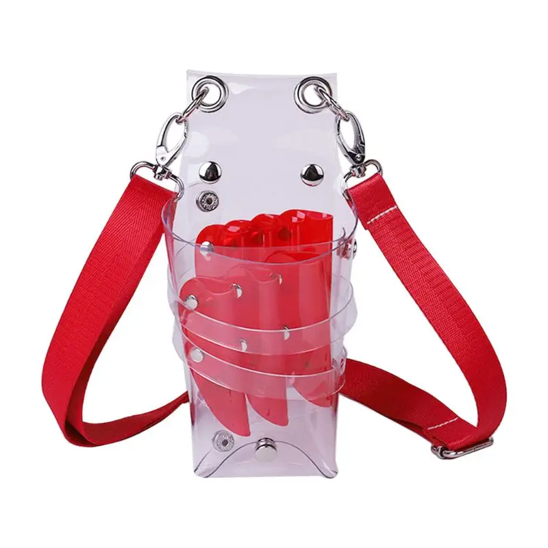 

Transparent Hair Stylist Pocket Hairdressing Tool Pouch Scissors Bag with Strap