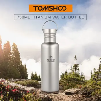 

TOMSHOO 550ml 700ml Full Titanium Water Bottle with Extra Plastic Lid Ultralight Outdoor Camping Hiking Cycling Water Bottle