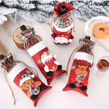 Рождественский Отель Ресторан вечерние украшения Санта Клаус бутылки вина набор мешок вина Подарочная сумка шампанское вино набор