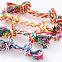 1PC 15/18/20/25cm Cotton Rope Pet Dog Toy Dog Cotton Chew Knot Toy Durable Braided Bone Rope Puppy Molar Cleaning Teeth Toys Pet 2