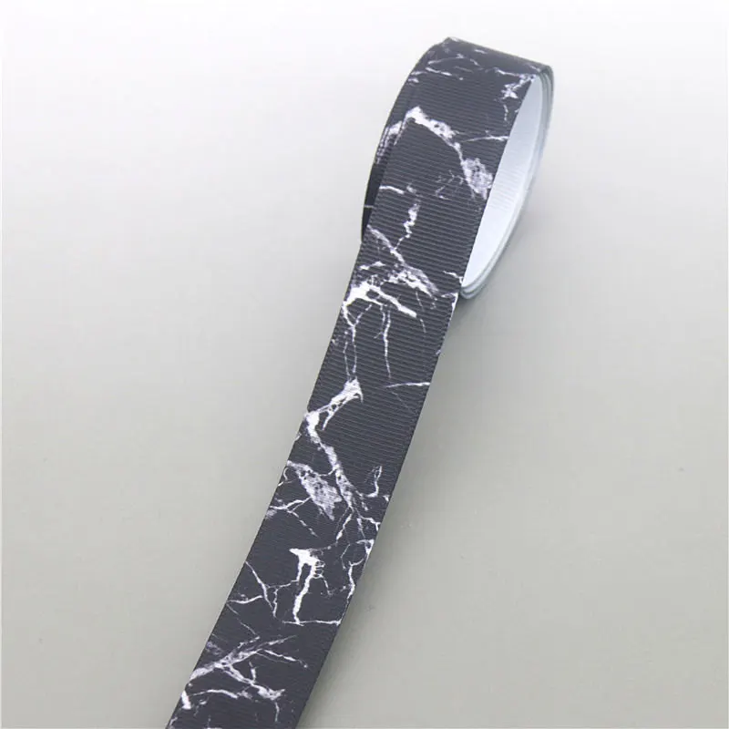 DHK 10 ярдов мраморный Печатный Grosgrain ленточный аксессуар Hairbow головной убор украшение «сделай сам» оптом OEM B1867 - Цвет: 10075