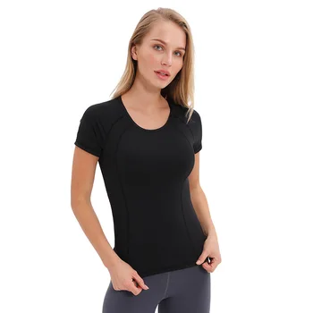 

2020 women's new slim quick dry top short sleeve dance Sweatshirt running suit S-L