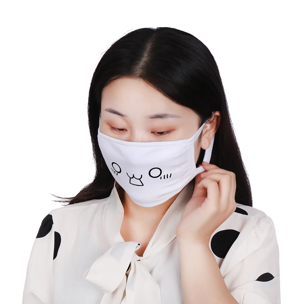 1 шт., милая мультяшная маска для лица в стиле унисекс, маска для езды на велосипеде с защитой от пыли, хлопковая защитная маска для лица
