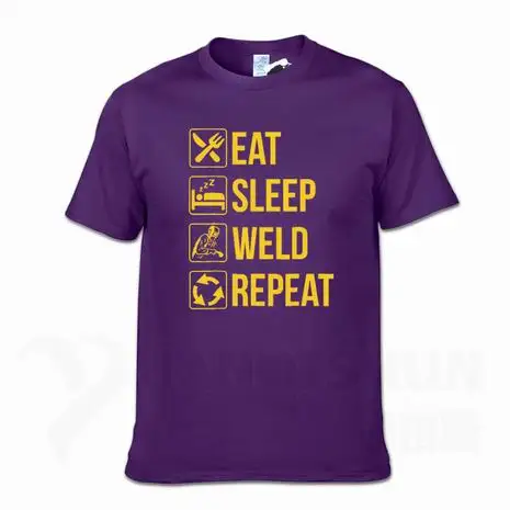 Забавная футболка для сварщика Eat Sleep Weld Repeat, Модная хлопковая Футболка 16 цветов, уличная футболка, топы с короткими рукавами