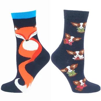 

2 Pairs Women's Funny Fox Dogs Socks Pack 100% polyester