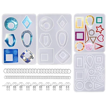

4Pcs/2Pair Earring Silicone Resin Molds Jewelry Epoxy Resin Molds Earring Jewelry Resin Silicone Casting Molds