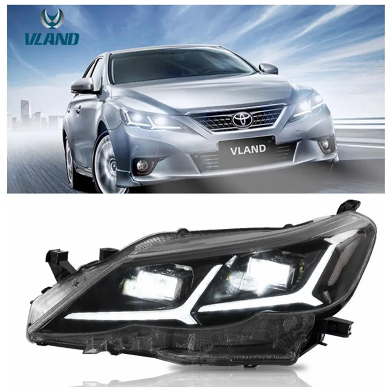 

Vland Car Front Lights for Toyato Reiz Mark X Headlights 2010-2013 Head Lamp with Yellow Turn Signal with Plug and Play
