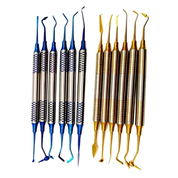 

12 Pcs Composite Resin Filling Spatula Titanium Plated Head Resin Filler Set, 6 Pcs Blue & 6 Pcs Yellow