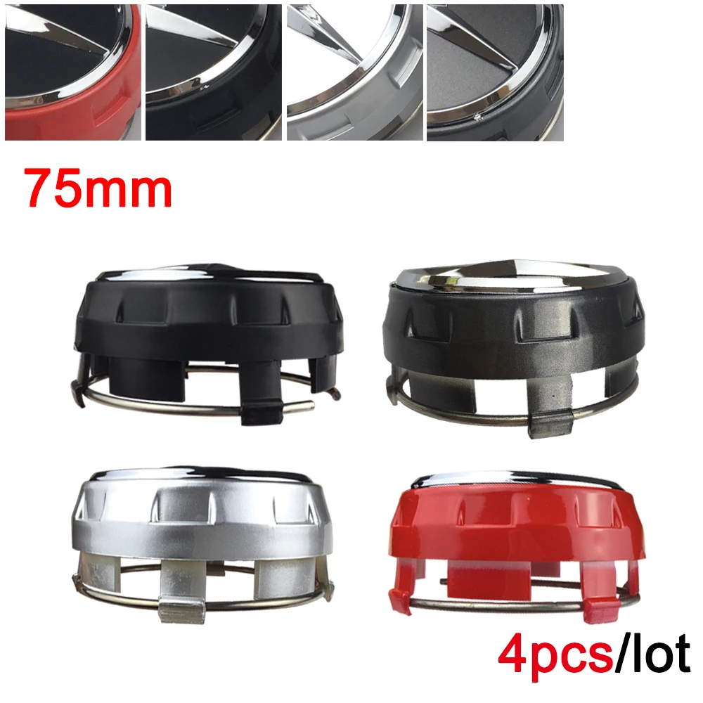 Tapacubos para centro de rueda cubierta para insignia de coche, accesorios para Mercedes Benz AMG W205 W204 A C E B S clase, 75mm, Negro, Rojo, 4 Uds.