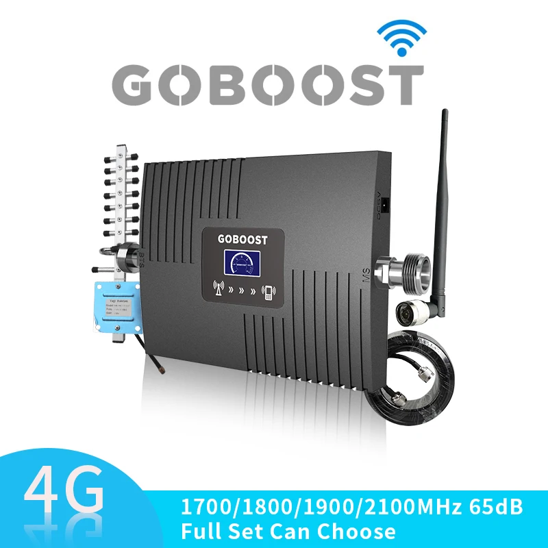Усилитель сигнала 4G с ЖК дисплеем FDD LTE AWS 1700 2100 МГц диапазон 4 65Дб усилитель