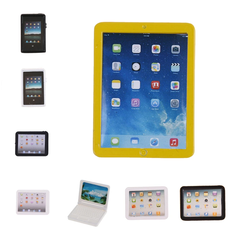

New 1:12 Dollhouse Miniature Accessories Mini-Tablet Computer Model Simulation Tablet PC Toy Doll House Decoration Furniture Toy