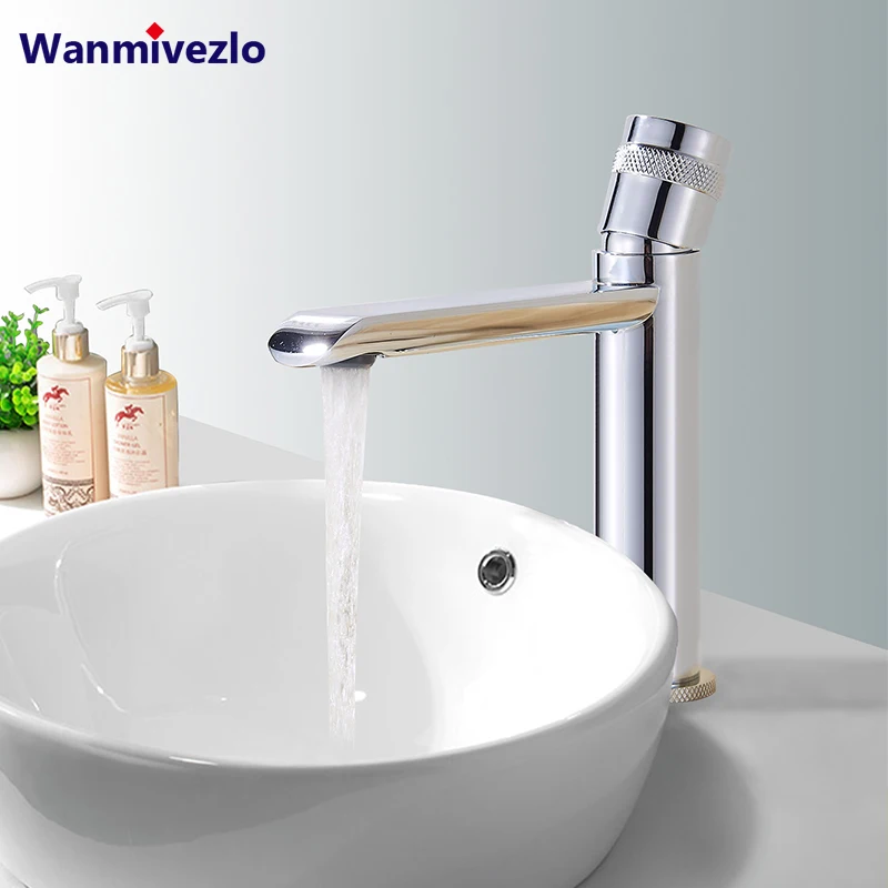 

Chrome Basin Faucets Single Handle Hot and Cold Mixer Basin Mixer Faucet Creative Water Outlet Bathroom Vessel Sink Mixer Taps