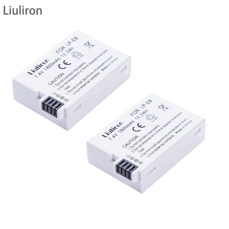 2battery Акумуляторная батарея LP-E8 LPE8 LP E8 Батарея+ ЖК-дисплей двойной Зарядное устройство для цифровой однообъективной зеркальной камеры Canon EOS 550D 600D 650D 700D X4 X5 X6i X7i T2i T3i Батарея - Цвет: 2battery