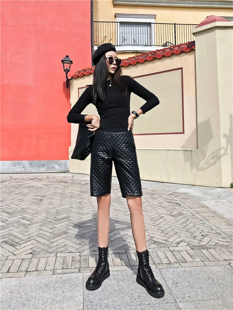 Genuine Leather Vest Elegant Lace Detail Single Button Sleeveless Sheepskin Vests Women Casual Office Lady V Neck Outwear Female