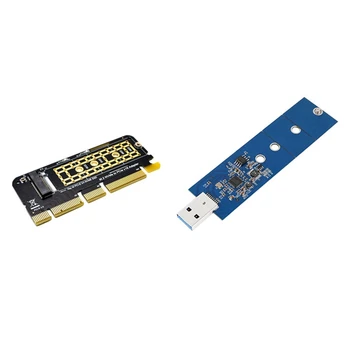 

1 Set M.2 NVMe SSD To PCI-E X16 Adapter Card & 1 Pcs M.2 To USB B Key M.2 Ssd Adapter USB 3.0 Ssd Reader Card