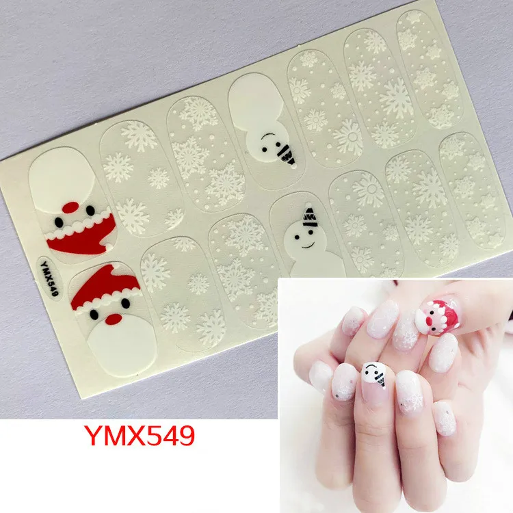 Lamemoria14tips/Christmas Nail Sticker Autumn and Winter Classic Nail Snowflake Self-adhesive 3D Hot Press Nail Sticker Lamemoria14tips/Christmas Nail Sticker Autumn and Winter Classic Nail Snowflake Self-adhesive 3D Hot Press Nail Sticker