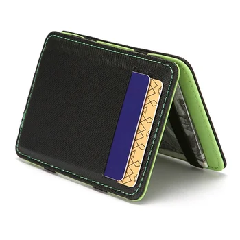 

New Fashion Man Small Fold Leather Wallet Men's Mini Purse Money Bag Credit Card Holder Clip For Cash
