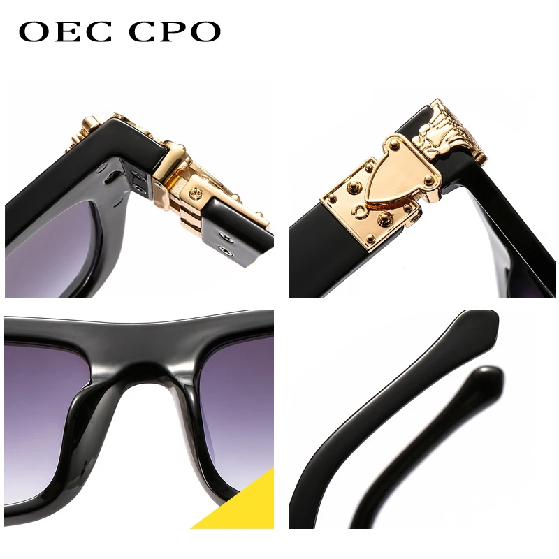 OEC CPO, роскошные квадратные солнцезащитные очки, женские, Ретро стиль, солнцезащитные очки, прекрасные популярные солнцезащитные очки, мужские, уникальные, голубые, розовые, прозрачные линзы, O466