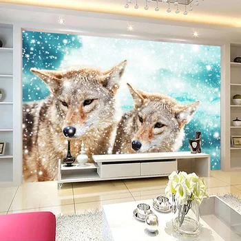 

[Self-Adhesive] 3D Wolf In The Snow 9636 Wall Paper mural Wall Print Decal Wall Murals