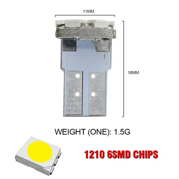 

4pcs HOT Wholesales high quality 12 volt T10-6SMD-1210 car led light