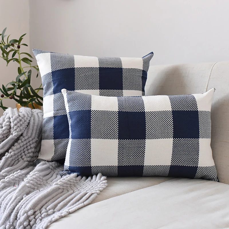 

Decorative Cushions For Sofa Striped Plaid Cushion Cover 45*45/30x50cm Pillow Covers Decoration Living Room Fall Throw Pillows