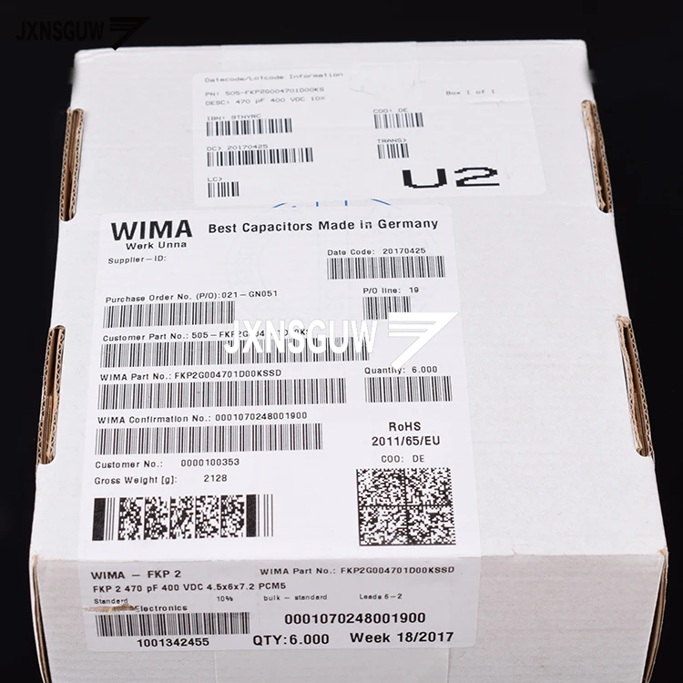 10PCS WIMA FKP2 5MM 33PF 470P 100PF 150PF 220PF 470PF 1.5NF 68PF 1NF 2.2NF 3.3NF 6.8NF 10NF 15NF 22NF 63V 250V 100V 630V 1000V
