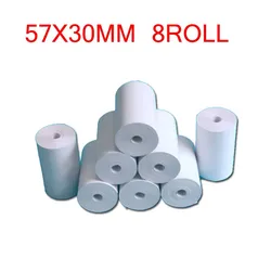 FOR Thermal paper 57 x 30 mm POS printer 8rolls mobile bluetooth cash register paper rollfor Paperang & Peripage Mini Printer