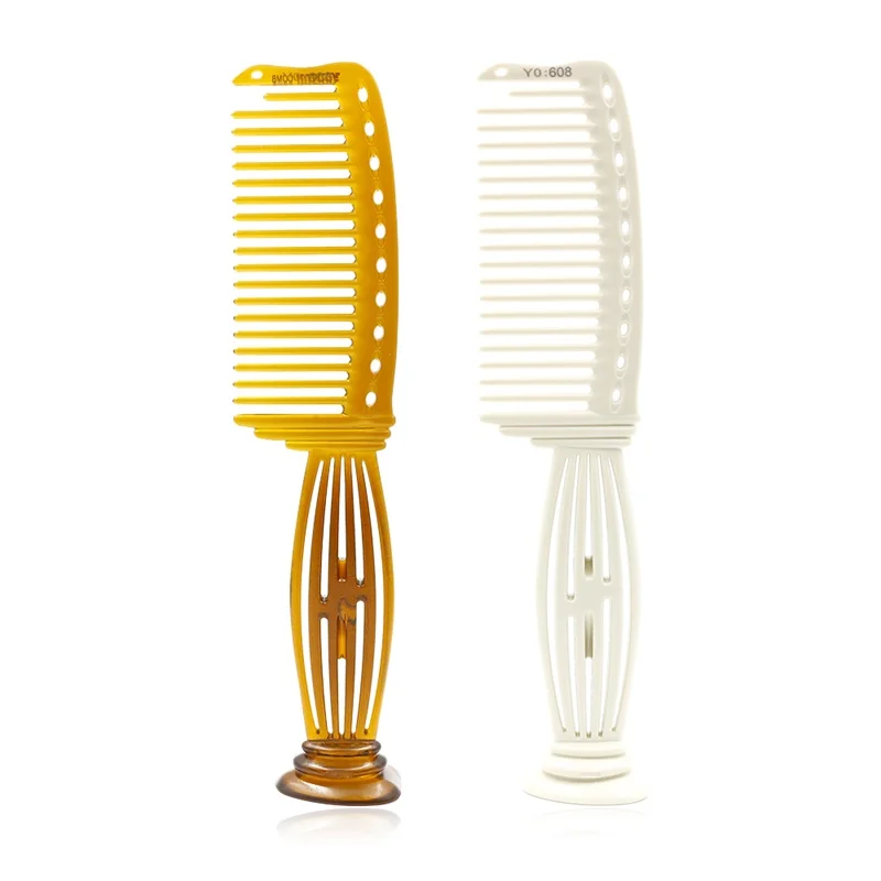 

Hairdressing Wide Teeth Comb Massage Comb Resin Material Non-slip Handle Can Stand On Salon Hairdresser Comb Hair Stylist Comb